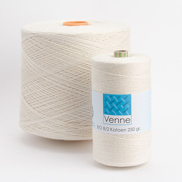 BIO BOMULDSGARN Ne 8/2 - Nm 14/2 (250 g/1 kg - ubleget) 5-7000