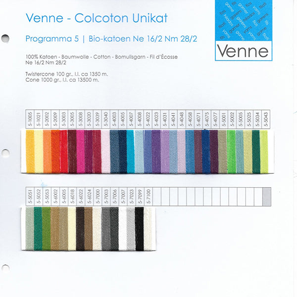 BOMULDSGARN Ne 16/2 - Nm 28/2 (100 g/1 kg - farvet)